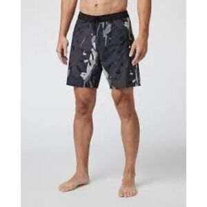 Vuori x Rob Machado Infinity Boardshorts Mens 32 Charcoal Leaves V383 NWT